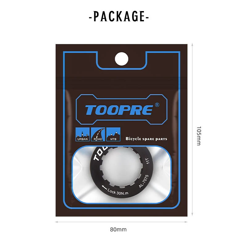 TOOPRE Cassette Locking Cover for Mountain and Road Bikes 11T Sprocket Lock Ring XT Cassette Lock Ring