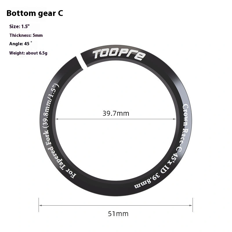 TOOPRE Bottom Bracket Converter Base for External Cup Sets Straight to Tapered Tube Adapter 28.6mm to 1.5 Front Fork