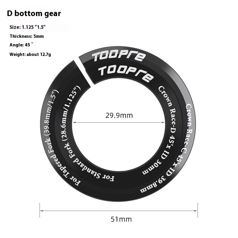 TOOPRE Bottom Bracket Converter Base for External Cup Sets Straight to Tapered Tube Adapter 28.6mm to 1.5 Front Fork