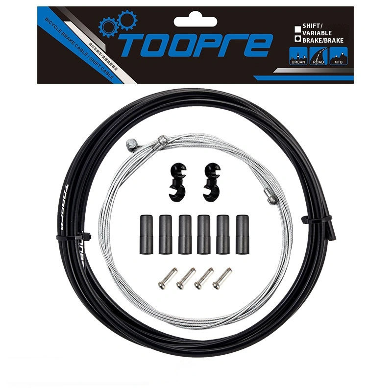 TOOPRE Bicycle Brake Cable Housing Kit Mountain/Road Bike Shift Cable Housing End Caps and Inner Cables