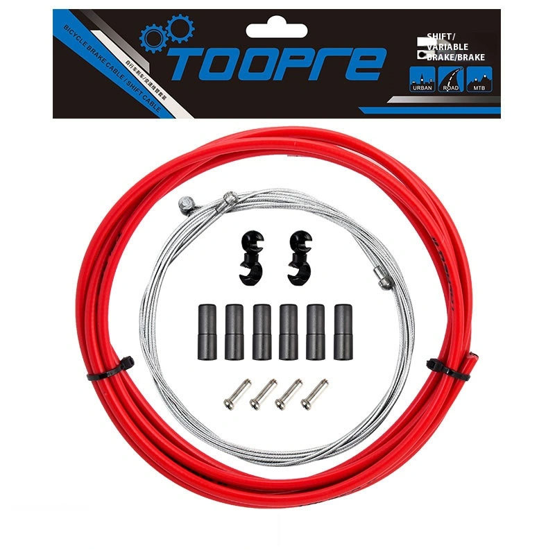 TOOPRE Bicycle Brake Cable Housing Kit Mountain/Road Bike Shift Cable Housing End Caps and Inner Cables