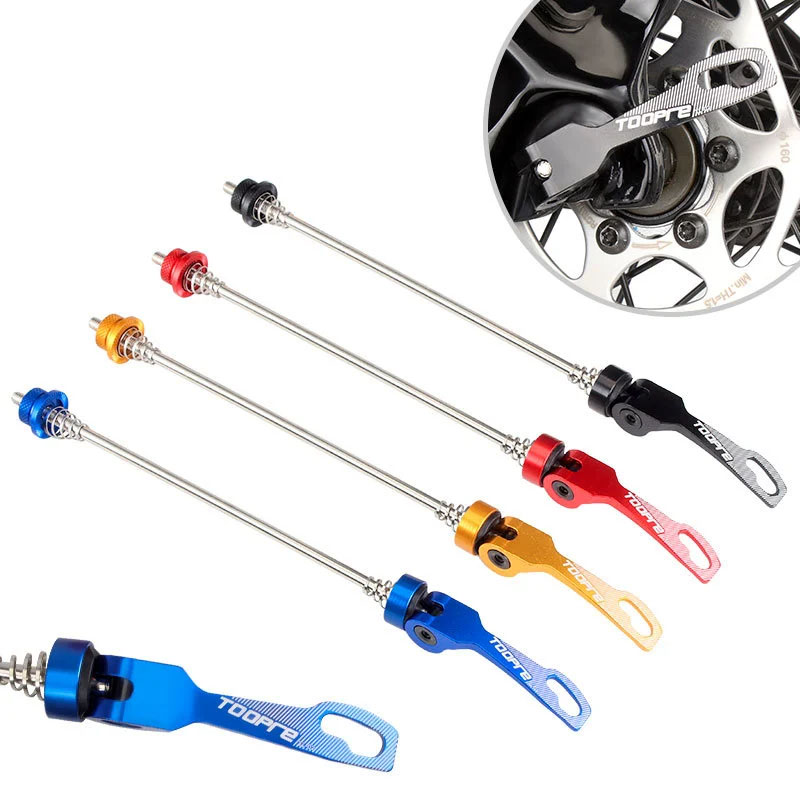 TOOPRE Mountain Bike Quick Release Lever Hub Quick Release Skewer Axle Core Extended Quick Release Skewer Aluminum Alloy Quick Release Nut