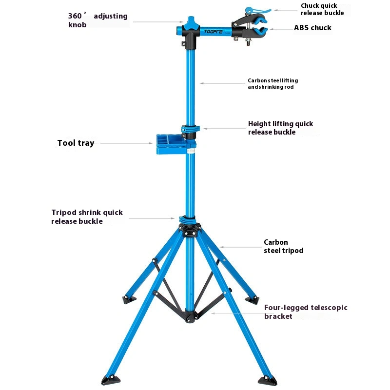 TOOPRE Bicycle Repair Stand Mountain Bike Repair Stand Road Bike Parking Display Stand Foldable Fixed Workbench TL-06E Blue