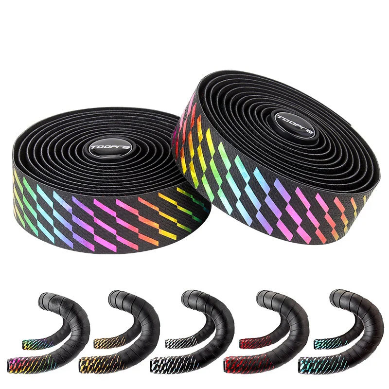 TOOPRE Road Bike Handlebar Tape Drop Bar Bike Fixed Gear Handlebar Anti-Slip Wrap Gradient Colors