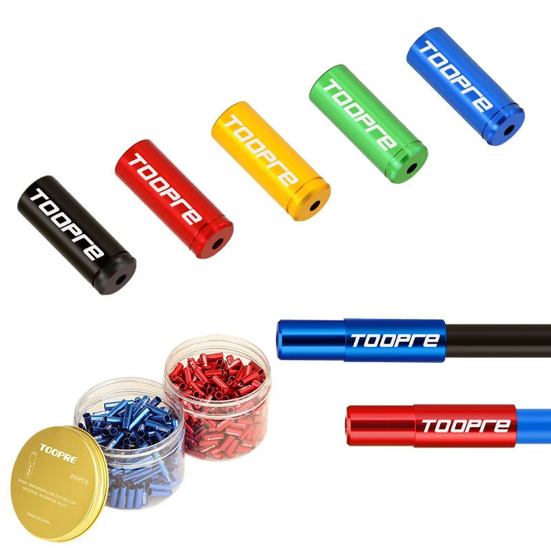 TOOPRE Brake Shifter Cable End Caps Mountain Road Bicycle 4/5mm Aluminum Alloy Cable Housing Ferrules Inner Cable End Caps