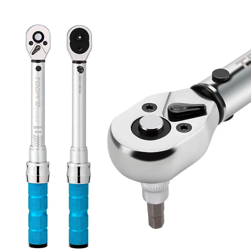 TOOPRE Bicycle Torque Wrench Preset Adjustable Torque 1/4 inch Drive 2-24NM Ratchet Wrench Set