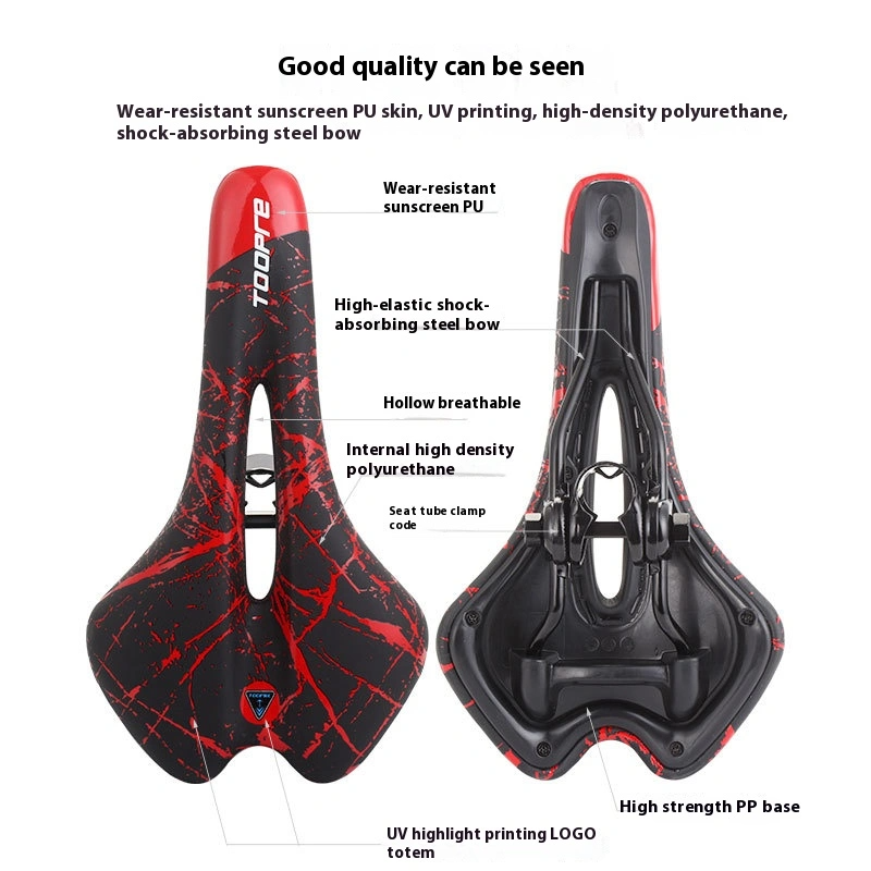 TOOPRE Bicycle Saddle Super Soft Seat Mountain Bike Comfortable Seat Cushion Colorful Bike Saddle