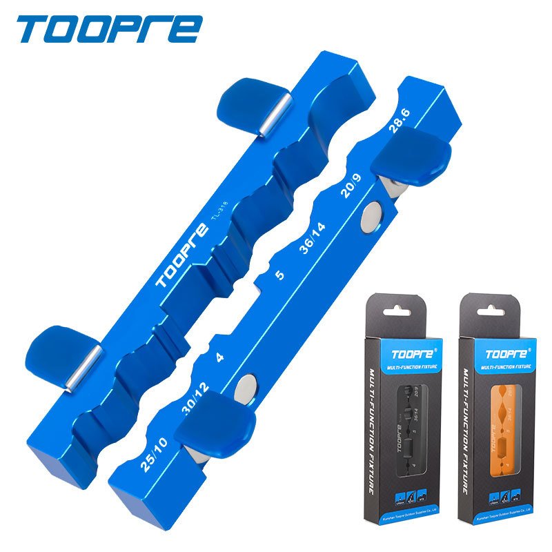 TOOPRE Bicycle Multi-Function Repairing Fixture, Aluminum Alloy Bench Vise Clamp Tool for Hubs, Pedals, Forks, Wheelsets and Axles