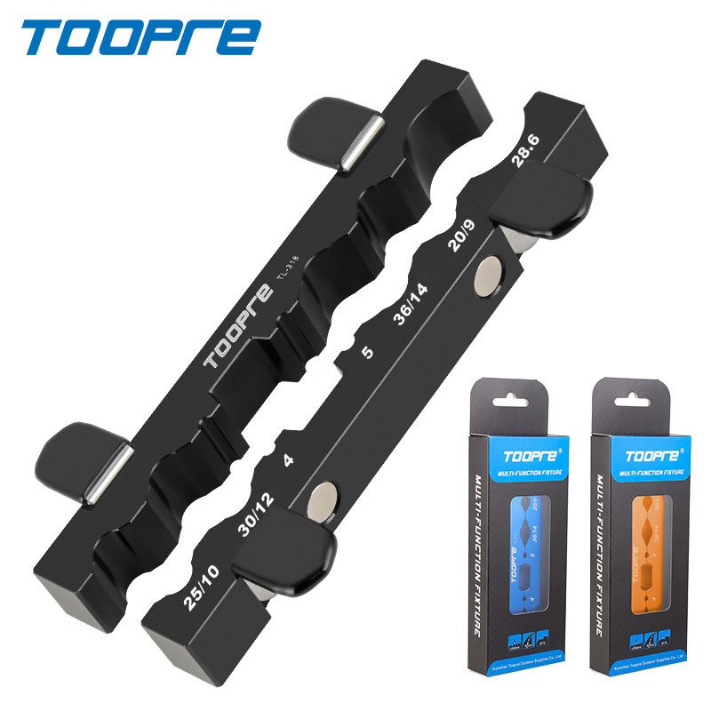 TOOPRE Bicycle Multi-Function Repairing Fixture, Aluminum Alloy Bench Vise Clamp Tool for Hubs, Pedals, Forks, Wheelsets and Axles