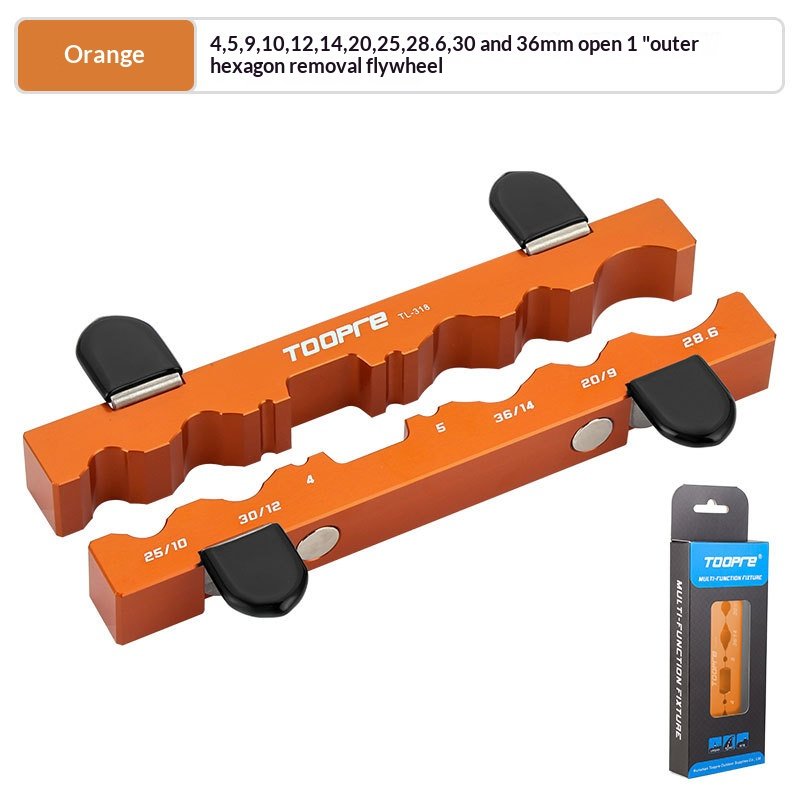 TOOPRE Bicycle Multi-Function Repairing Fixture, Aluminum Alloy Bench Vise Clamp Tool for Hubs, Pedals, Forks, Wheelsets and Axles