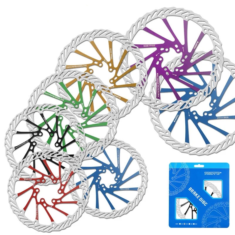 TOOPRE Bicycle Disc Rotor – G3 160/180/203mm Colored 6-Bolt Brake Rotor for Mountain Bikes
