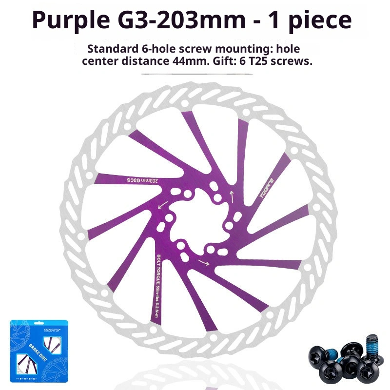 TOOPRE Bicycle Disc Rotor – G3 160/180/203mm Colored 6-Bolt Brake Rotor for Mountain Bikes
